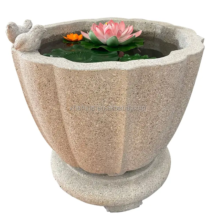 Bol à bonsaï en granit Antique jardin extérieur décoratif paysage pierre grande fleur jardinière Penjing Art Pot auge