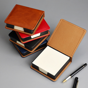Suministro de fábrica, almohadilla de caja de cuero creativa con logotipo personalizado, Bloc de notas de oficina de negocios, Portapapeles de notas adhesivas - Product Image 3
