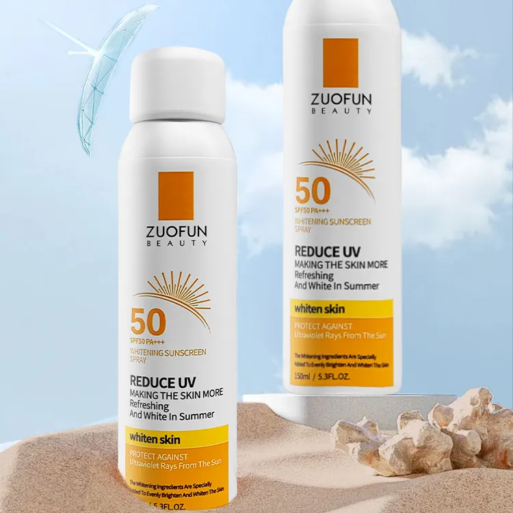 Langlebig Reduzieren Sie UV SPF 50 PA Wasserdichtes White ning Sonnenschutz spray
