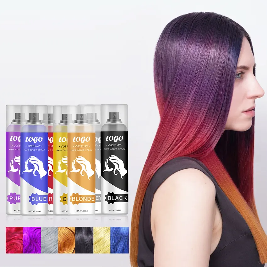 Private Label Wholesale Free Ammonia Cover Gray Hair Washing Fast Color Herbal Black Color Dye Temporary Hair Root Color Spray