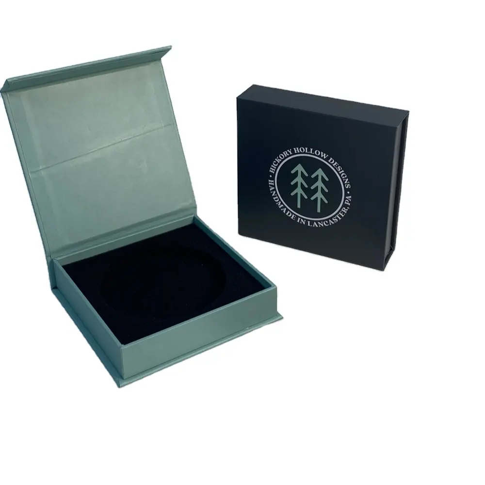 Novo modelo Natal embalagem Gift Packaging papel espuma inserir caixa de presente magnética preta para um pequeno negócio