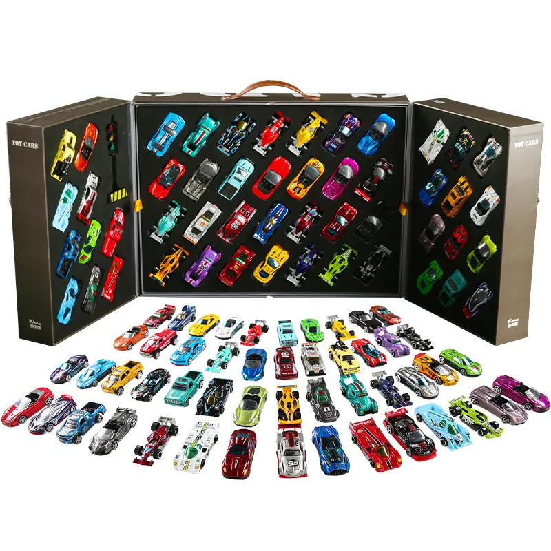 Alloy Car Model Set Die-Casting Car Model 1:64 With Scene Building Map Traffic Light Accessories Scene Car Inertia Toy