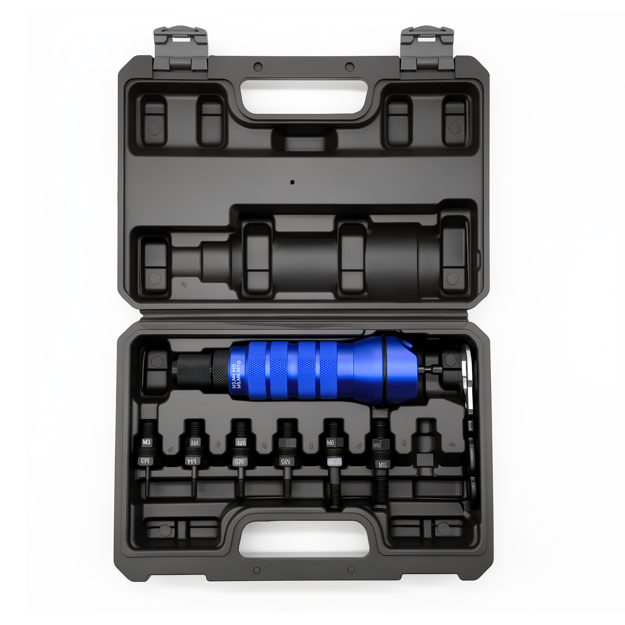 Adaptador para atornillador de tuercas eléctrico, juego azul de aleación de aluminio.