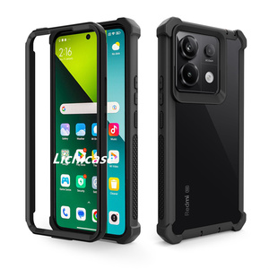 Lichicase ağır 3 in 1 süper koruyucu kapaklar için Xiaomi 14 Pro hibrid şeffaf akrilik telefon kılıfı