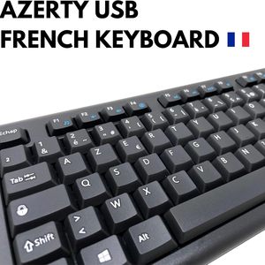 Un teclado AZERTY USB francés europeo-Teclado de calidad superior con diseño de idioma francés para computadora - Product Image 4
