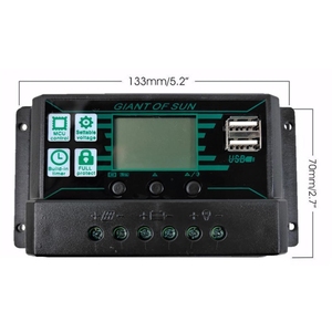 MPPT PWM Solar laderegler 12V 24V Solar panel Batterie regler 2 USB-Anschluss LCD-Anzeige 10A 20A 30A 40A 50A 60A 100A - Product Image 3