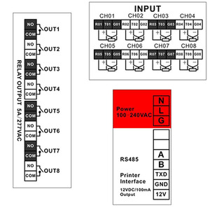 Tabla de temperatura de entrada Universal, multicanal, 18 canales, Rs232, grabadora inteligente colorida sin papel, registrador de datos