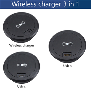 Cargador de escritorio inalámbrico con función QC3.0 de 10W, enchufe de carga USB 3 en 1, entrada de 5V/2A, montaje de mesa de Material ABS para conveniente - Product Image 5
