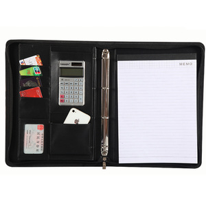 Business Manager Cerniera Morsetto A4 Notebook Multifunzionale Strumenti con la Calcolatrice di Vendita di Cuoio Cartella Personalizzabile - Product Image 4