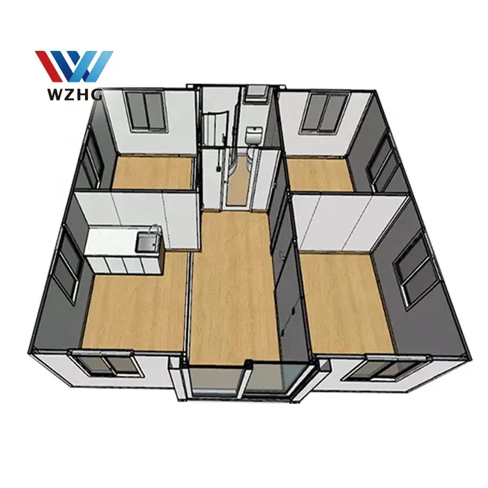 Luxus 20ft folding wohnzimmer container haus polen vorgefertigte fertighaus china für verkauf