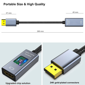 Customize Active <strong>DisplayPort</strong> to <strong>HDMI</strong>, DP to <strong>HDMI</strong> Adapter(4K@60Hz) Male to Female, Space Gray - Product Image 6