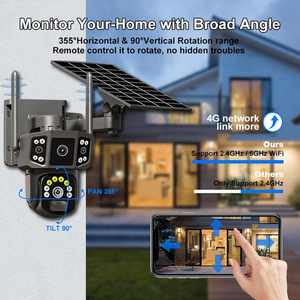 <strong>Best</strong> Seller 4MP Dual Lens IP CCTV Security <strong>Camera</strong> WiFi 4G Solar-Powered PIR Human Detection CMOS <strong>CCD</strong> Sensors Cloud Data Storage - Product Image 2