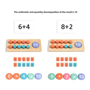 Montessori toán học bằng gỗ manipulatives thiết lập lớp học tiểu học mẫu giáo Mười khung học tập số đếm trò chơi toán học đồ chơi - Product Image 5