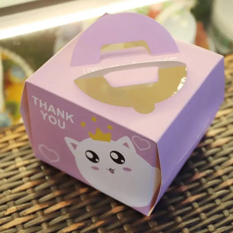 Оптовая продажа, коробка для упаковки розового торта с логотипом на заказ, пекарни 12x12x12, свадебная Роскошная прозрачная коробка для торта bento с окошком