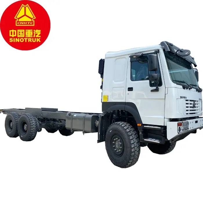 6x6 toutes roues conduisant 371hp camion Cargo châssis 14.00R20 gros pneu camions lourds