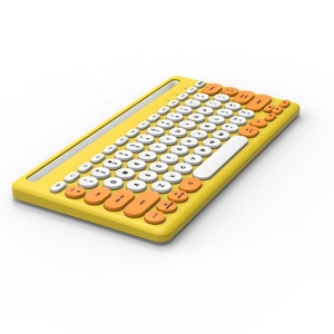 Teclado de oficina de modos duales 2,4G BT de alta calidad con teclado de función Multimedia con teclas circulares para móviles de Tablet PC
