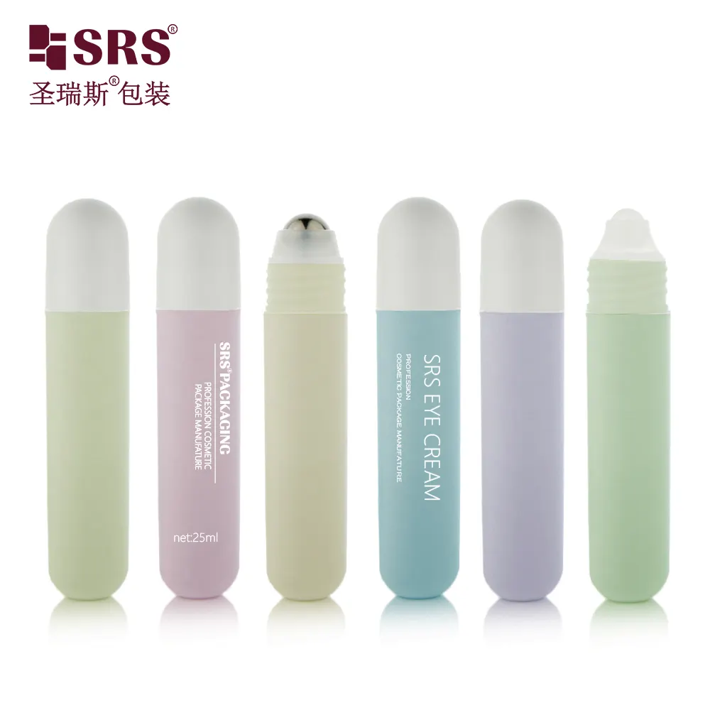 Custom 20ml 25ml Portable Cosmetic Desodorante Refrescante Frosted Plastic PCR Roll On Bottle