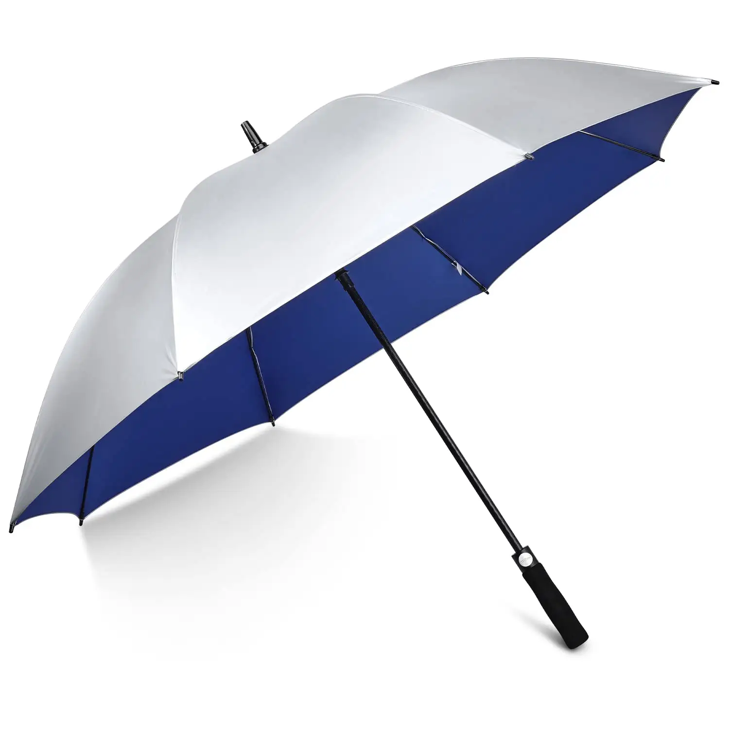 Ombrello da Golf con rivestimento antivento da 54/62 pollici con rivestimento antivento Extra Large con impugnatura EVA con rivestimento in argento aperto automatico ombrello lungo