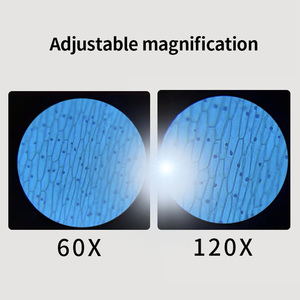 Kit de microscopio de mano, luz Led de laboratorio, 60x-120x, Mini microscopio de mano alimentado por batería con luz Led, ciencia para niños - Product Image 5
