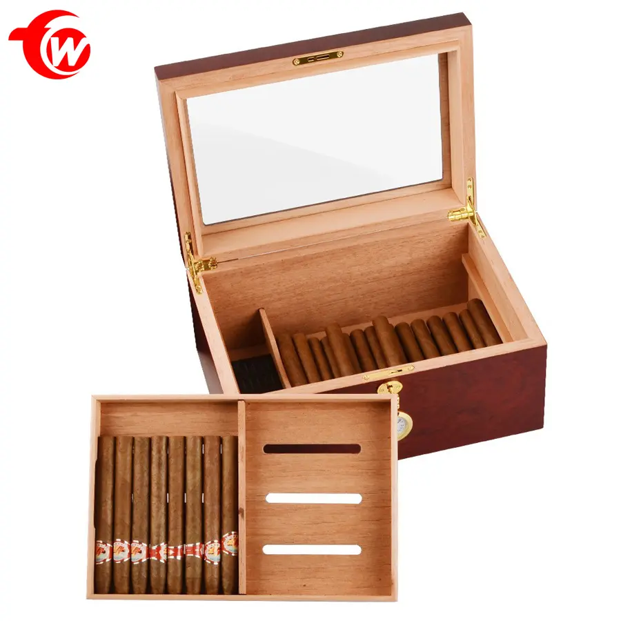 Caja de cigarros Embalaje Caja de madera rectangular Almacenamiento portátil Humidor de cigarros naturales Cajas de madera Accesorios para cigarros