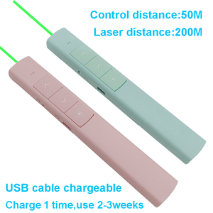 Presentatore Wireless USB con puntatore a luce verde Laser penna puntatore telecomando PPT per presentatore di presentazione Powerpoint PPT - Product Image 2