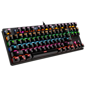 Tastiera meccanica tastiera da gioco USB cablata verde/rosso interruttore 87 tasti Gamer per Computer PC Laptop Mix retroilluminato - Product Image 3