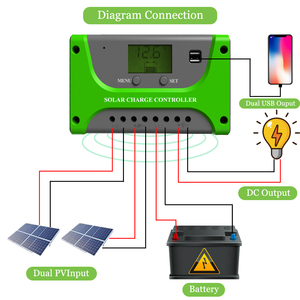 SUYEEGO 12V/24V 10A-60AmpS Pwm Dc灯泡太阳能电池板电池正弦波功率控制器充电混合PWM太阳能控制器 - Product Image 2
