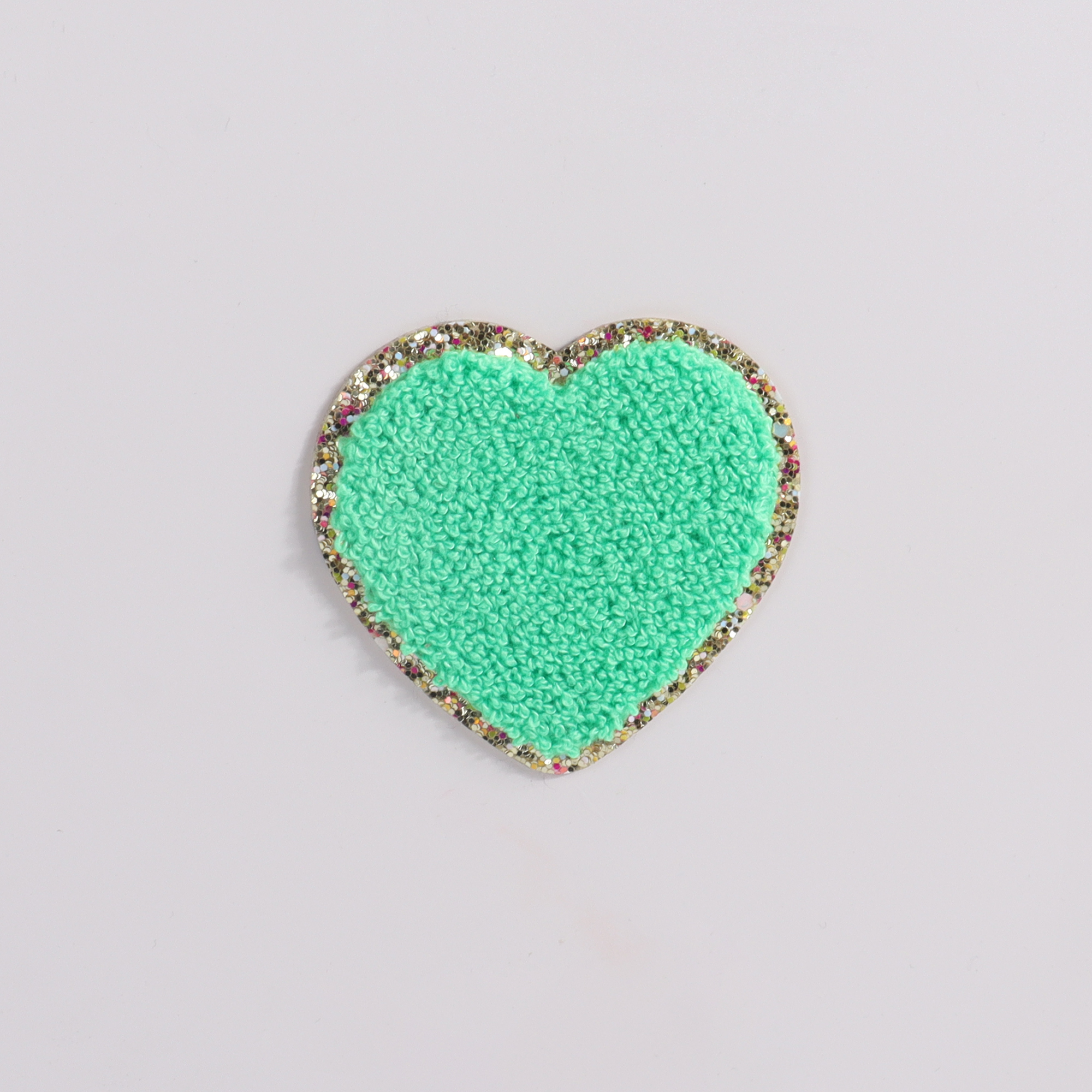 2pcs Large heart patch green 7 cm