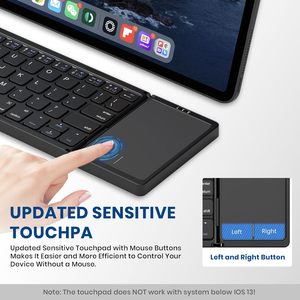 Teclado inalámbrico compacto con ratón táctil plegable Bluetooth teclado touchpad teclado inalámbrico teclado plegable - Product Image 3