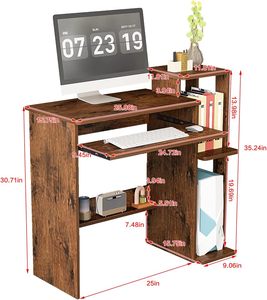 Estudiante de madera Estudio Escritorio de oficina Muebles y Escritorio de computadora Mesa de estudio con estantes - Product Image 2