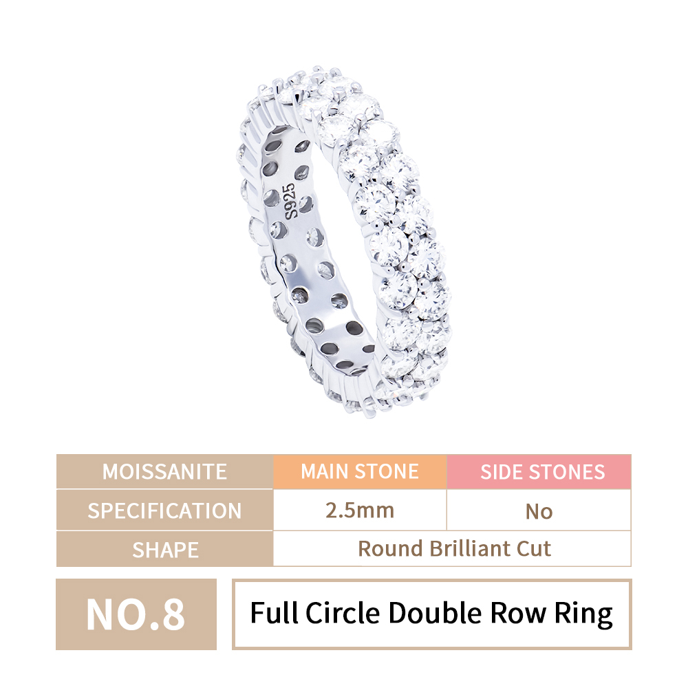 Anello a doppia fila numero 8