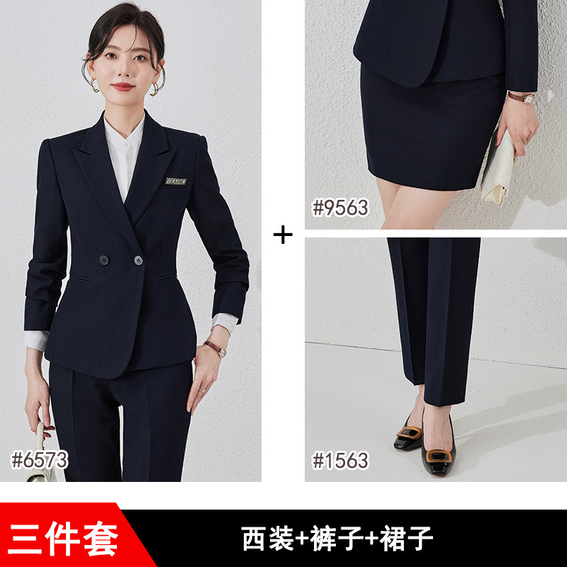 Navy blue suit trousers skirt