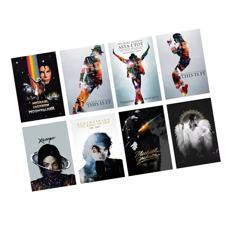 8PCS USA Superstar Michael Jackson 3d poster personalizzati per la decorazione della parete della stanza degli adolescenti poster da grattare