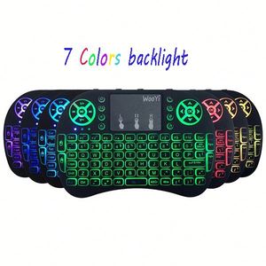 Mini Teclado retroiluminado inalámbrico I8 de 2,4 GHz con panel táctil Air Fly Mouse para Android TV Box interfaz USB - Product Image 6