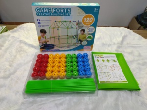 120 adet oyun forts yaratıcı yapı seti Fort Builder Kit inşaat Builder DIY oyuncak yapı kaleler tünelleri oyun çadırı roket T - Product Image 6