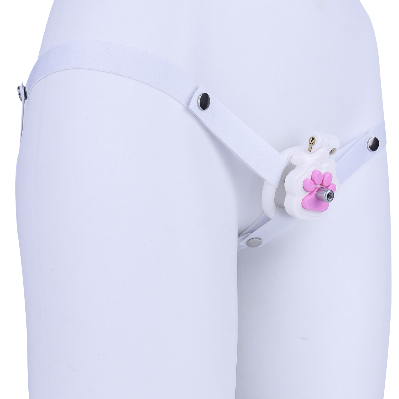 Cage blanche AS-123 + ceinture blanche + cathéter DG-B