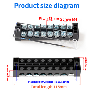 Bloque de terminales de barrera TB2508 8P, bloque de terminales aislado, 25A, Conector de 8 bits, venta al por mayor de fábrica - Product Image 2