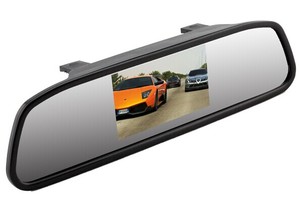 Safety Driving 2 Ways <strong>RCA</strong> <strong>Input</strong> LCD Screen Universal Mount Clip-On Display 4.3&quot; Vehicle Rear View Mirror Car <strong>Monitor</strong> - Product Image 5