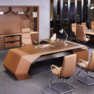 Tùy Chỉnh Sang Trọng Phong Cách Văn Phòng Quản Lý Bàn Gỗ Da Hiện Đại Chủ Tịch Và Giám Đốc Văn Phòng Sang Trọng Bàn 3600*2460*750Mm - Product Image 1