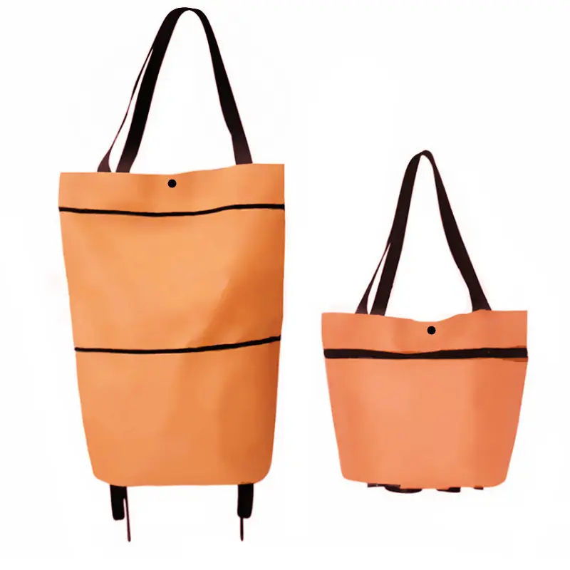 Protezione ambientale maniglia di trasporto portatile pieghevole in poliestere Shopping Bag Trolley commercio all'ingrosso personalizzata pieghevole sacchetti della spesa