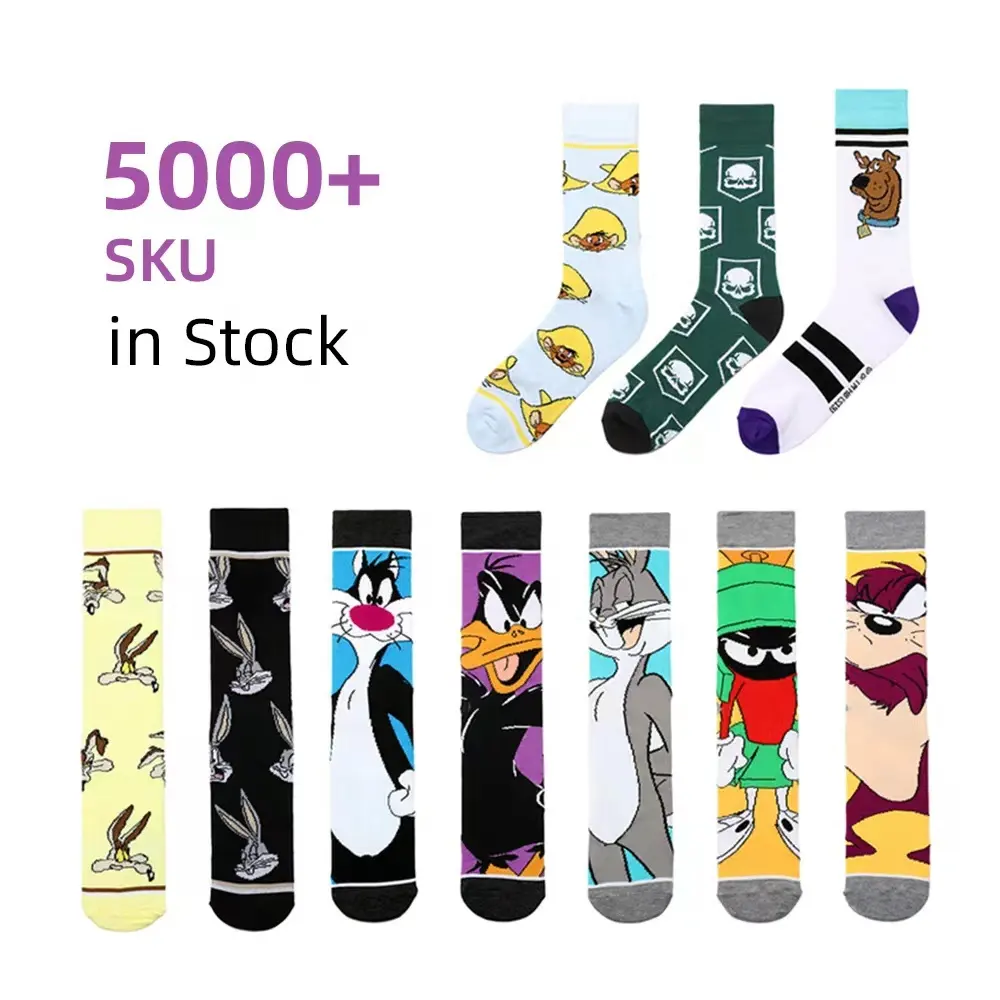 QUENTIN chaussettes hommes dessin animé anime en gros marvel personnage de bande dessinée chaussettes unisexe fabricant super héros marvel mario chaussettes