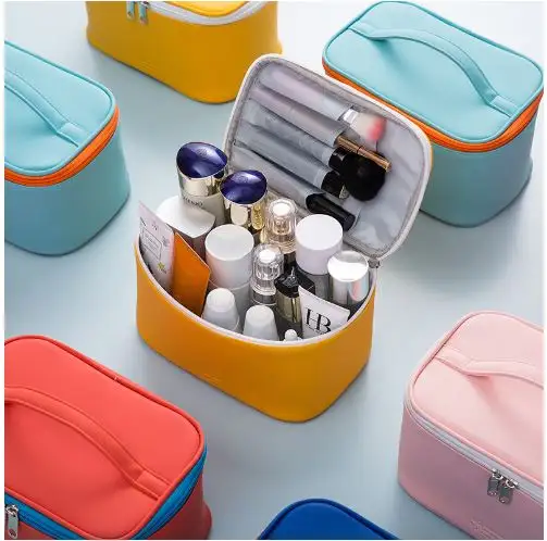 Großhandel Dropshipping Make-Up-Tasche tragbare Reisetasche Kosmetiktasche für Damen Schönheits-Make-Up-Organisator PU-Leder waschbar wasserdicht