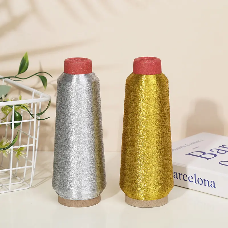Wholesale 150D Customized metal gold metallic yarn polyester embroidery thread