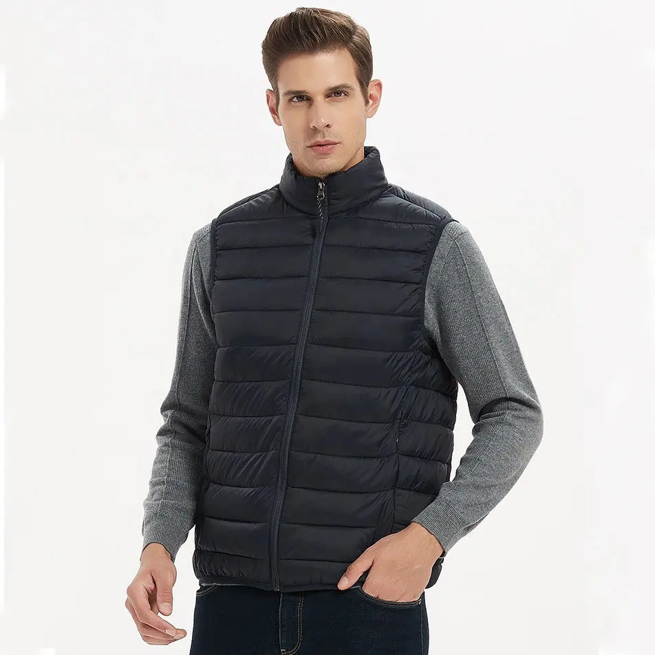 Chaleco acolchado personalizado para hombre, chaqueta acolchada de invierno, cálida, acolchada, acolchada, ligera