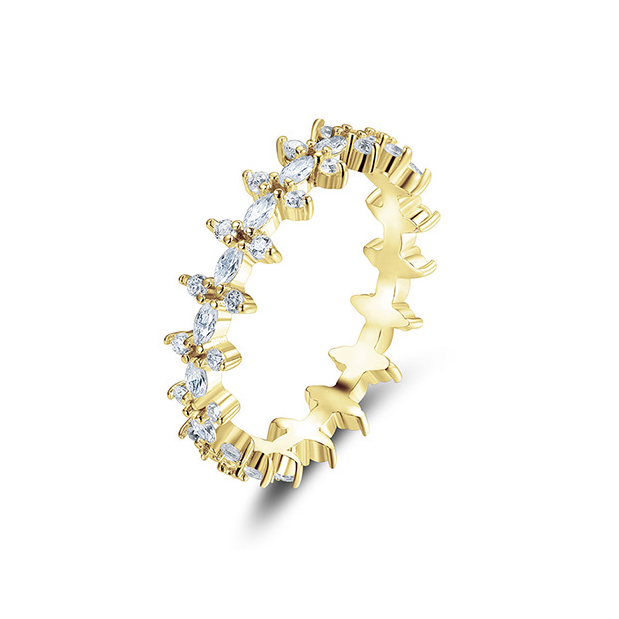bague éternité trèfle or
