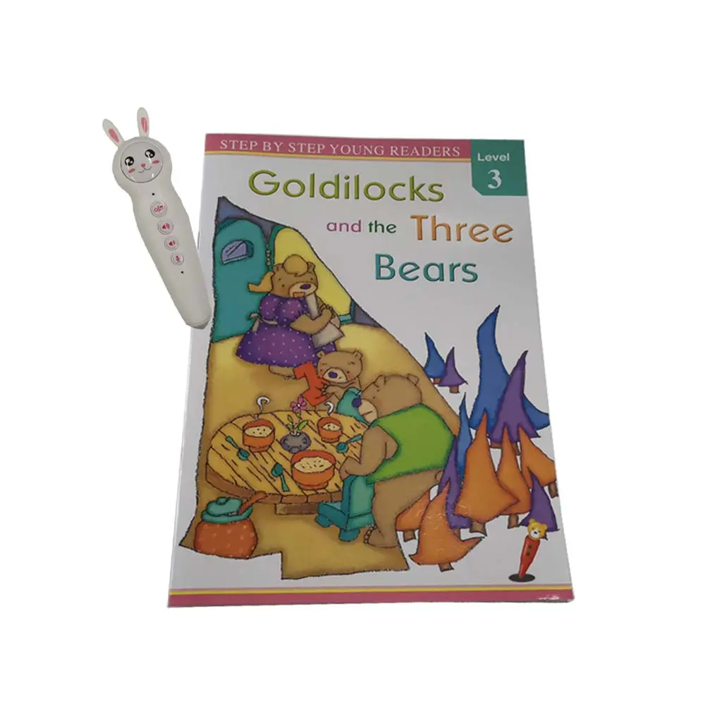 Clásico Mundial de historia LIBRO DE Ricitos de oro y los tres osos con pluma de aprendizaje para niños en inglés