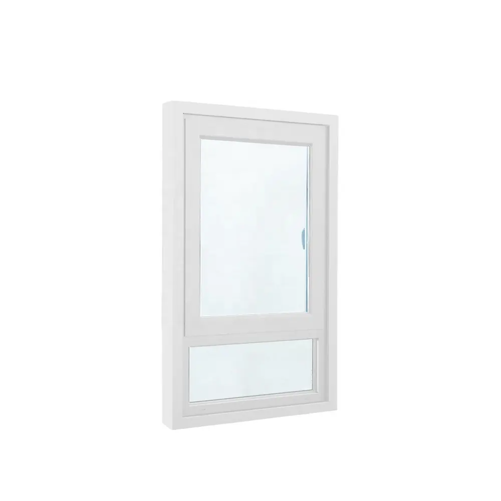 French Style Aluminium Casement Windows Dual Pane Both Opening Design for Home and Apartment with Black Grille