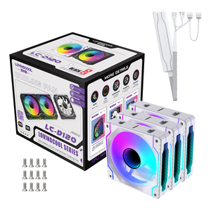 Lovingcool новый стиль комплект из 3 предметов 120 мм RGB свет компьютерные Охлаждающие вентиляторы 5 В 3pin ARGB беспроводной конструкционный блок модульные вентиляторы PWM - Product Image 1