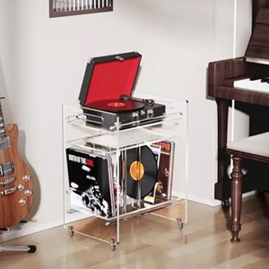 Modern <strong>3</strong>-Tier Acrylic Side <strong>Table</strong> Custom Factory Living Room Furniture With Vinyl Magazine Storage Bookshelf Dining <strong>Set</strong> - Product Image 6