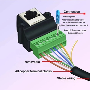 Fabrika 8P8C RJ45 dişi soket Jack 8 Pin vida Terminal bloğu lehimsiz konnektör adaptörü - Product Image 3